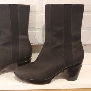 Cole Haan Leather Nike Air blk wedge bootie SZ 9.5